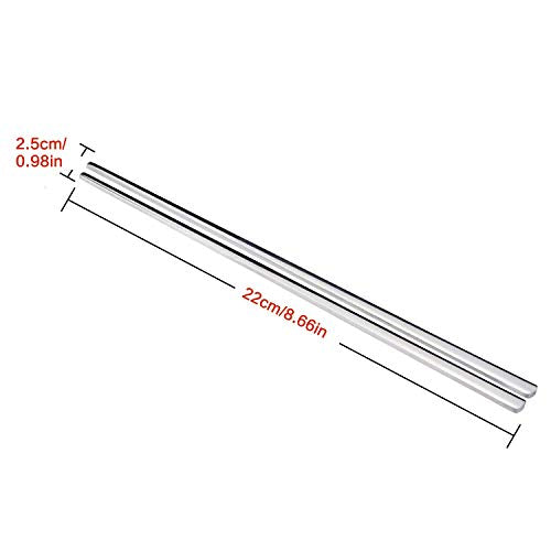 IQCWOOD 10 Pairs 304 Stainless Steel Korean Chopsticks, 8.66 Inch - color: Silver Flat chopsticks