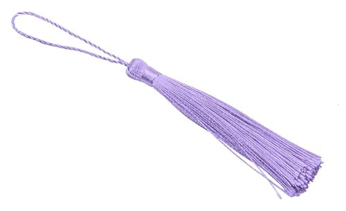 KONMAY 20pcs Silky Handmade Tiny(3.5'') Soft Craft Mini Tassels with Loops for Bookmarks Jewelry Making, Decoration DIY Projects (Lavender) - color: Lavender