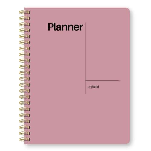 Undated Weekly Planner, 8.5" x 11", Dashboard Layout, Pink - color: Pink, size: 8.5" x 11" (Letter)