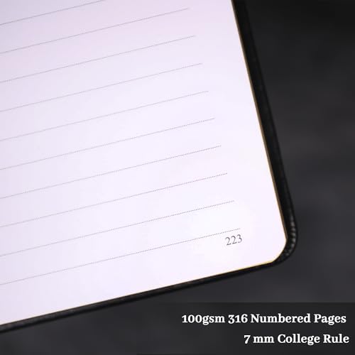 TIEFOSSI Line Journal Notebook for Women Men, 316 Pages,8.3x5.8 IN - color: Black gold, size: Line