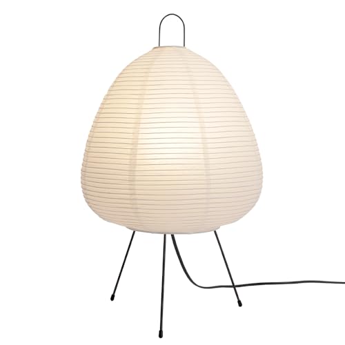 Japanese Rice Paper Lamp,Table Lamps for Living Room,Paper Lanterns,Noguchi Akari Japandi Lamp,Japanese Decor Desk Light,Tripod Table Lamps for Bedroom,Bedside or Tabletop,E26 Base,Button Control - style: Japanese Style