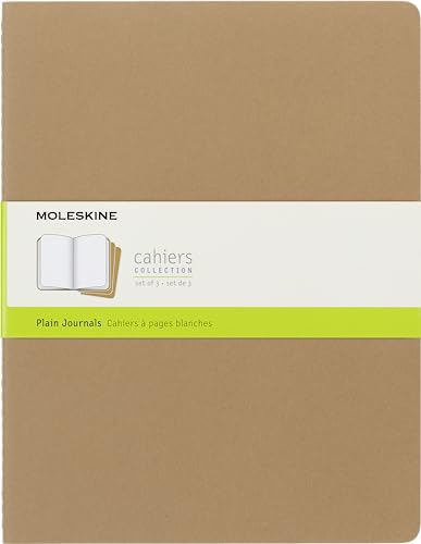 Moleskine Cahier Journal, Soft Cover, Large (5" x 8.25") Ruled/Lined, Black, 80 Pages (Set of 3)