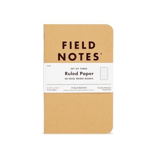 Field Notes: Original Kraft 3-Pack - Ruled Paper Memo Books - Lined 48 Page Pocket Notebooks - 3.5" x 5.5" - color: Ruled Paper