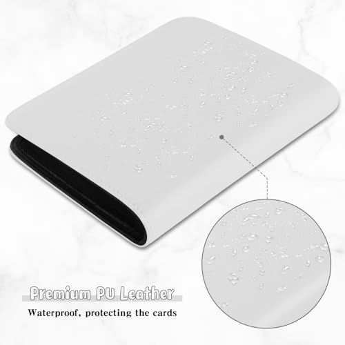 Jumbo Card Binder – WITHYU Oversize Ringless Collector Card Binder with 60 Pockets, 5.7'' x 7.9'' Storage Album for Game Cards (White) - color: White, size: 5.7x7.9