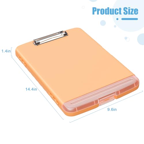 Hongri Clipboard with Storage with Pencil Case, 8.5 x 11 Storage Clip Board - color: Light Orange