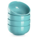 DOWAN 22 OZ Ceramic Soup Bowls & Cereal Bowls - 6" Classic Bowls Set of 4 for Soup, Cereal, Oatmeal, Fruit, Rice - Dishwasher & Microwave Safe (Turquoise) - color: Turquoise, size: 22 OZ