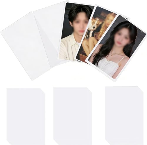200 Count Clear Plastic Photo Card Protectors Sleeves, 2.6x3.5 Inches Transparent Acid-Free Waterproof Card Sleeves for Kpop Photocard, Polaroid, Instax Mini, Trading Card Collection (200)