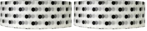 Wrapables Colorful Patterns Washi Masking Tape, Black and White Dots (Pack of 2) - size: 32.8084 Foot (Pack of 2)