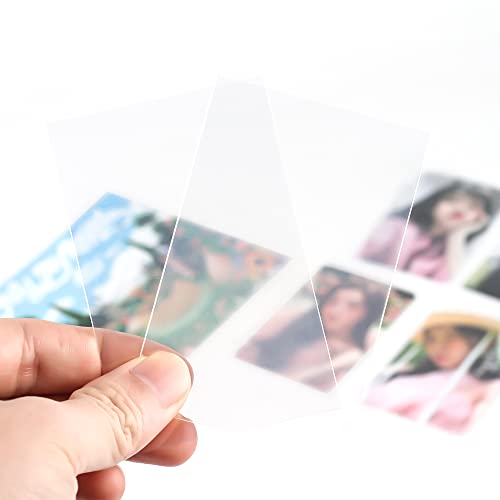 100 Packs Kpop Photocard Sleeves, 58 x 89 mm, 200 Microns Thick - size: Ultra Clear, Unsealable