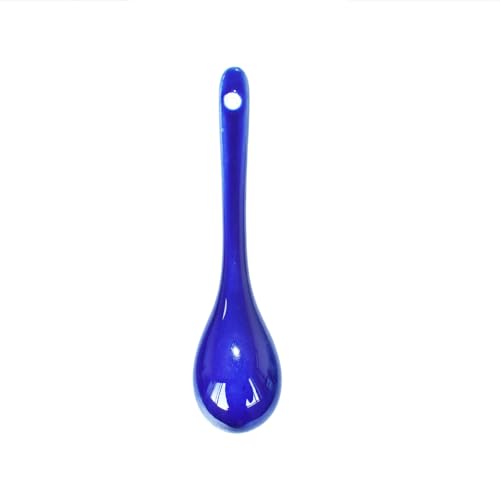 6 pcs Porcelain Egg Spoons Tea Spoon Ceramic Spoons 4.7 inch Coffee Dessert Yogurt Tea Milky Blue - style: Blue