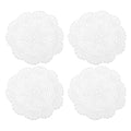 Crochet Doilies, 4Pcs 8 Inch - Handmade Crochet Cotton Coaster, Round Lace Placemats with Floral Patterns for Wedding Party Decoration (White)