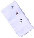 Monogrammed Handkerchiefs for Men 3-Pack Cotton, White Hankies - color: G