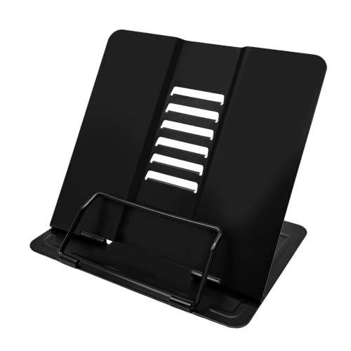 Book Stand, Book Holder, Book Stand for Reading – for Desk & Music - color: Black