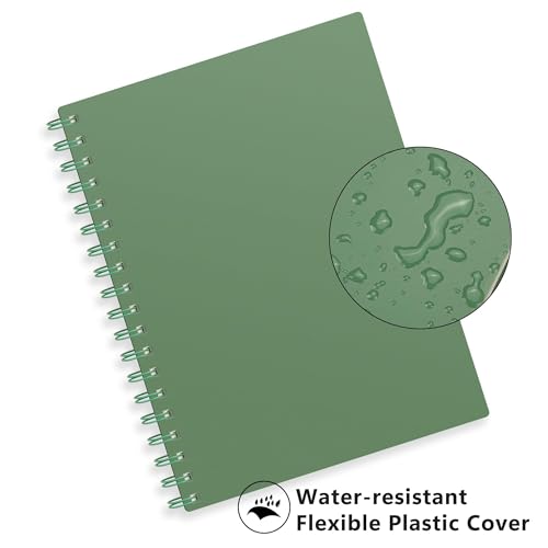 RETTACY Spiral College Ruled Notebook, 300 Pages, A5 Size (5.7" x 8.2") - color: Dark Green, size: 5.7" x 8.2"