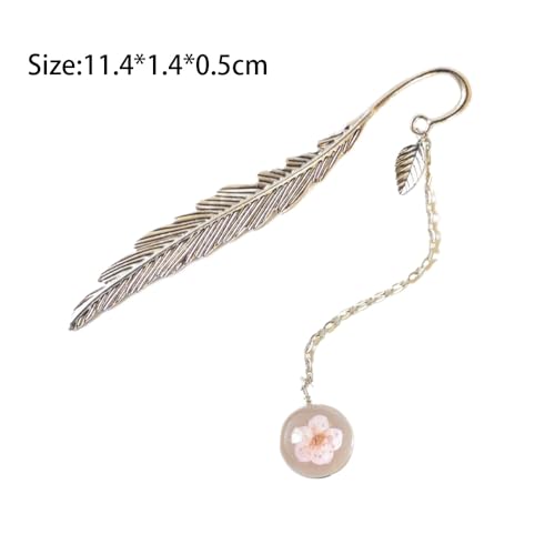 Elegant Metal Bookmark Reading Page Mark – Stylish Book Clip Pendant for Stationery Lovers