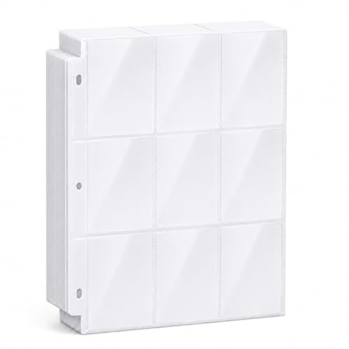 9 Pocket Page Protectors,Double-Sided Trading Card Sleeves for 3 Ring Binder,Acid-Free Baseball Cards Holder, Protective Pages Sheets for Collectible Games, Sports Cards（50Pack, Clear, Side-Loading) - color: Clear, size: Side-Loading