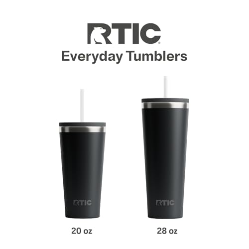 RTIC 28oz Everyday Tumbler, Insulated, Ceramic Lined, Black - color: Black, size: 28 Ounces
