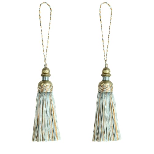 2 Pack Tassel Key Tassel with Loops for Home Decoration - color: Mix Blue, size: 2 Pack