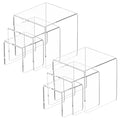 NIUBEE Acrylic Risers Display Stand 2 Set, Clear Display Risers Shelf,3x4x5 - size: (3,4,5)" x2Set