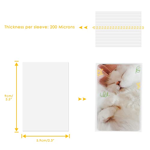 100 Pack Kpop Photocard Sleeves, 59x90mm, Unsealable - style: Unsealable