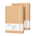 Blank A5 Karft Notebook Journals Bulk, Plain Hardcover Subject Sketchbook Composition Notebooks Planner with Unlined Paper, 2 Pack, 120GSM, 102 Sheets, 5.5x8.3 inch, Travel Journal Set - style: Unlined