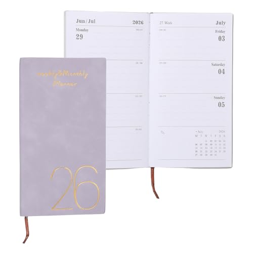 PATIKIL 2026 Daily Planner Notebook, A6 64 Sheets Undated to Do List Daily Weekly Monthly Goals Tracker Pocket Notebook for Office Home Study Work Time Management Fitness Habit, Purple - color: Purple
