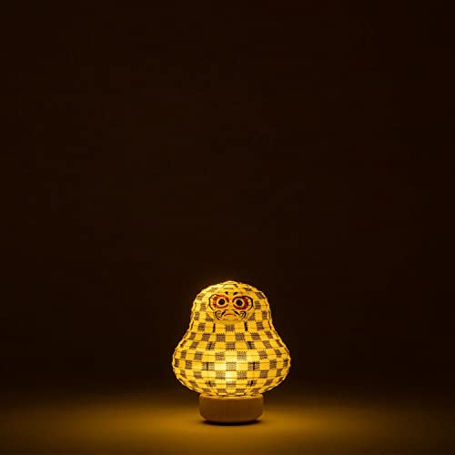 IPPINKA Cocolan Japanese Lantern Paper Lamp - Table Lamp - Cordless LED Mini Bulb - Handmade in Japan - Daruma Good Luck Charm