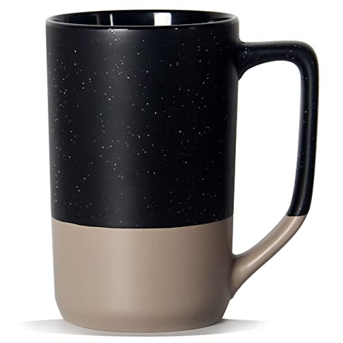 16 OZ Large Coffee Mug, Ceramic Coffee Mugs, Big Tea Cup, Black - color: Black