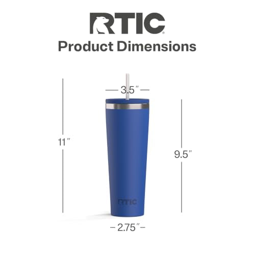 RTIC 28oz Everyday Tumbler, Insulated, Ceramic Lined, Cobalt - color: Cobalt, size: 28 Ounces