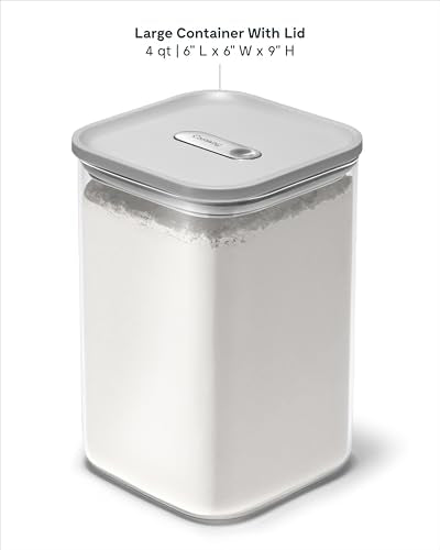 Caraway 4 qt Glass Airtight Food Storage Container with Lid - color: Gray, size: 4qt Container