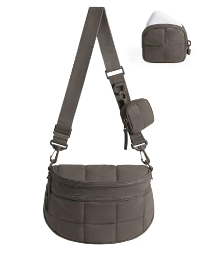 BAGSMART Crossbody Bags for Women, Puffer Cute Bum Bag with Pouch - color: Dim Gray, size: 4.6L
