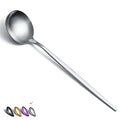 Matt Silver 6 Piece Stainless Steel Tablespoons, Soup & Dessert Spoons - 8.1 Inch, Dishwasher Safe - color: 1. Matte Silver