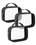 Moyad TSA Approved Toiletry Bag Clear Quart Size Travel Bags Makeup Bag - color: Black, size: 3 Pack, Handle