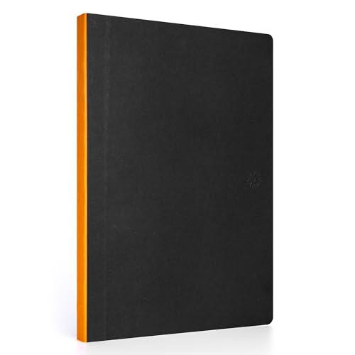 Notsu Dot Grid Lay Flat Notebook, 6" x 8.5" - color: Orange, size: 6" x 8.5"