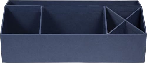 Bigso Elisa Desktop Organizer - Durable Office Desk Organizer with 7 Compartments for Office Supplies and Accessories - 13.1 in x 4.9 in x 4.9 in - Blue - color: Blue