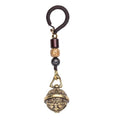 Brass Decorative Bells Keychain with Auspicious Pattern, Hanging Lucky Bell for Car Keys or Backpack as Good Luck Charms - style: Lucky Bell 1