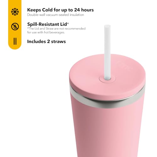 RTIC 28oz Everyday Tumbler, Insulated, Ceramic Lined, Dusty Rose - color: Dusty Rose, size: 28 Ounces