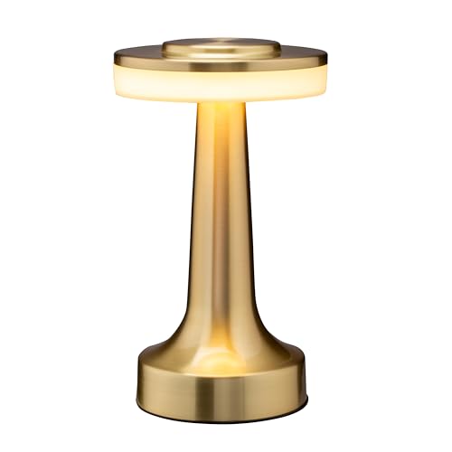 O'Bright Dome Cordless Rechargeable LED Mushroom Table Lamp, Gold - color: Gold