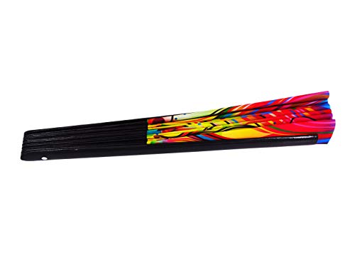 Large Folding Hand Fan Rave Fans, Fire Phoenix - color: Fire Phoenix