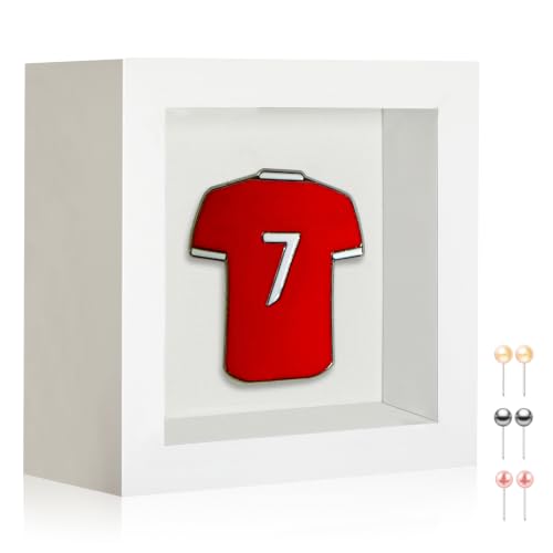 3x3 Mini Shadow Box Picture Frame with Real Glass and Linen Back - color: White + Thickened Panel + Foam Packaging, size: 3x3