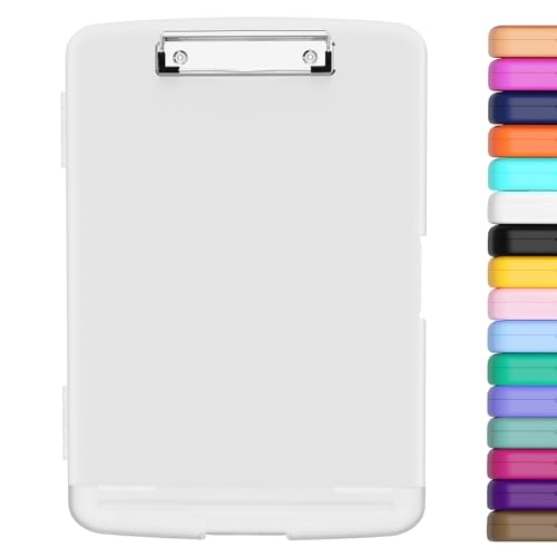 Hongri Clipboard with Storage with Pencil Case, 8.5 x 11 Storage Clip Board - color: White