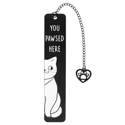 Cute Cat Bookmark, Reading Lover Gift Zinc Alloy Bookmarks for Women - style: Black Smile Cat