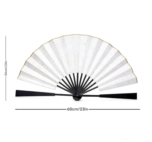 Traditional Chinese Calligraphy and Painting Fan - 10inch Folding Fan, Equipped with Gold-Dotted Xuan Paper, Suitable for Hand Painting, Decoration, and Collection，1Pcs