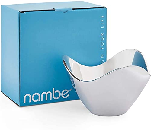 nambe Serve ware Collection Wave Bowl, Silver Serving Bowls, Large Salad Bowls for Kitchen, Entertaining, Side Dishes, Pasta, Dinner Parties, Kitchen Decor, Oven Safe, Easy Clean (9”)