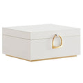 SONGMICS 2-Layer Jewelry Box with Handle, Removable Tray, Floating Effect - color: White