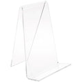 Plymor Clear Acrylic Book Easel with 1.375" Flat Ledge, 4.75" W x 4.75" D x 6" H - size: 4.75" x 4.75" x 6"