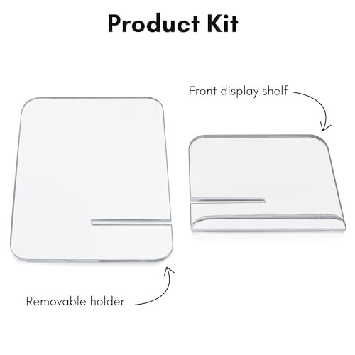 Americanflat Clear Acrylic Book Stand with Ledge - Acrylic Stands for Display - Cook Book Stand, Magazine, and Comic Holder for Tabletop - color: Clear 1 Pack, size: 9 x 13 inch, style: Book Stand