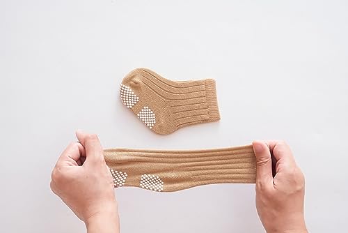 J Poqobog Baby Non Slip Grip Crew Socks,Toddler Boys Socks Girls Cotton - color: Girls, size: 3-5T