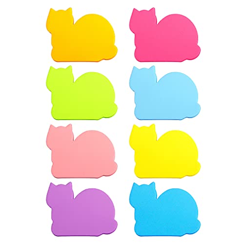 SIMONA Cute Cat Sticky Notes 8 Pads, 600 Sheets - color: 8 Pads