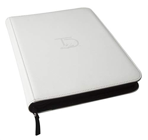 TopDeck 500 Card Ringless Zip Binder Pro - 9-Pocket Pages Side Load Sleeve TCG Storage Portfolio, Compatible with Pokemon, Yu-Gi-Oh, One Piece, MTG, Comic Trading Collectible Cards - White - color: White